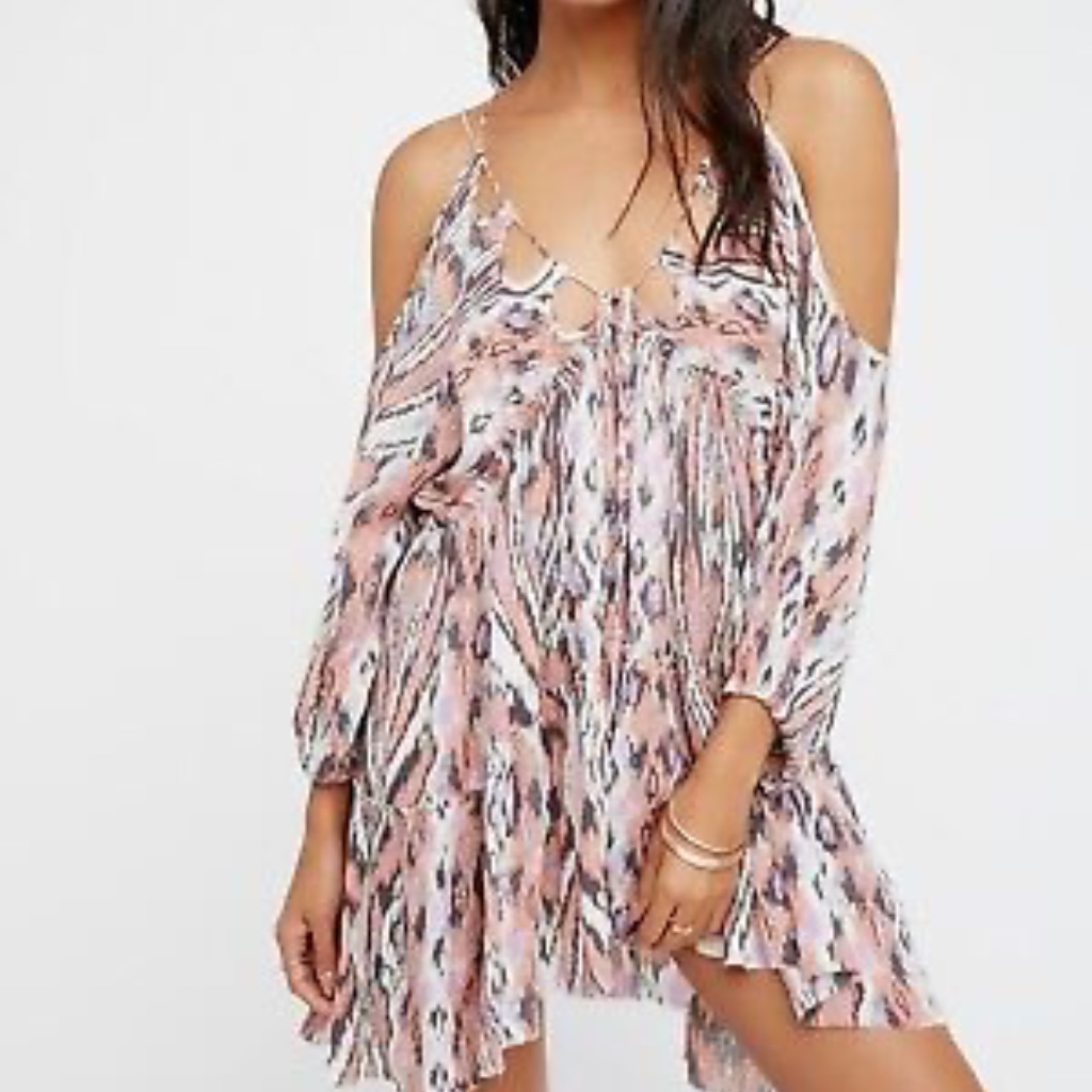Free People Monarch Mini Dress Pink Sz Small